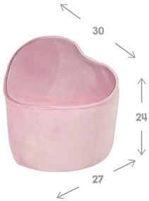 Jasnoróżowy aksamitny puf dziecięcy Lil Sofa – Roba