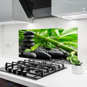 Szkło do Kuchni na Ścianę Zielona Świeżość Bambusa