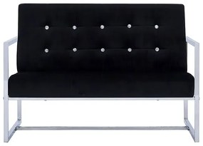 Zgrabna 2-osobowa sofa Aparro - aksamit, czarna