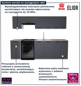 Zestaw mebli kuchennych 240 cm antracyt  D5-Z51