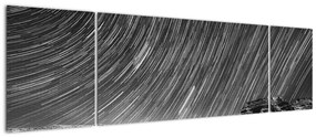Czarno - biały obraz gwiaździstego nieba (170x50 cm)