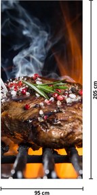 Fototapeta na drzwi - Stek na grillu (95x205cm)