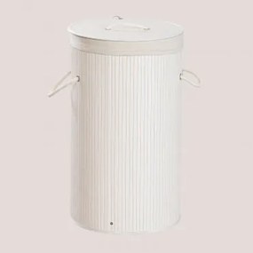 Kosz Na Pranie Z Bambusa Irma Biała - Sklum