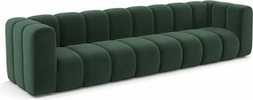 Sofa czteroosobowa, kanapa Grand, tkanina welurowa Salvador, Zielony