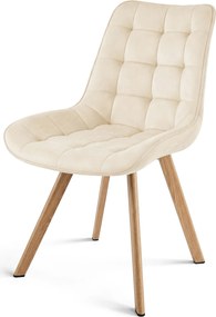 Krzesło do jadalni SORIA VELVET, jasnobeżowe