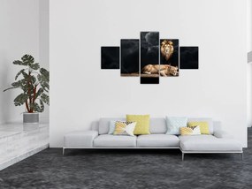 Obraz - Lew i lwica w chmurach (125x70 cm)