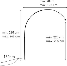 Łuk do lampy łukowej XXL mosiądz
