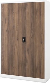 Szafa biurowa na akta szeroka Eco Design Jan II, 115x40x185 cm, biały/orzech