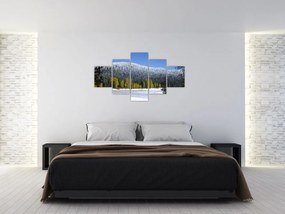 Obraz - ośnieżone góry zimą (125x70 cm)