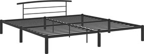 Czarne duże łóżko metalowe w stylu loft 180 x 200 cm W7-L17