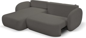 Masseno Narożnik AMICO z funkcją spania i pojemnikiem na pościel Narozniki L, Rozkładana sofa - Grafitowy, SICURO 80