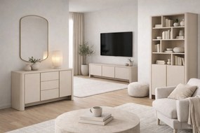 Szafka RTV Sorrenti 168 cm - kaszmir / złoty