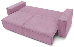Różowa sztruksowa rozkładana sofa 245 cm Nihad – Bobochic Paris