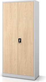 Szafa biurowa wysoka Eco Design Jan H, 90x40x195 cm, szary/dąb sonoma
