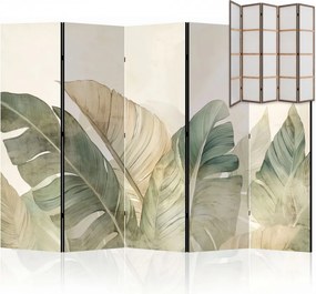 Parawan pokojowy 5-częściowy 225x172 Jednostronny dekoracyjny japandi botaniczny Tropikalna Cisza