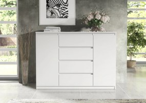 Komoda NUDO - Biały / Front Biały / Mat / 120 cm / 4 szuflady