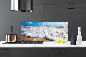 Szkło do Kuchni na Ścianę Piaszczysty Brzeg Oceanu