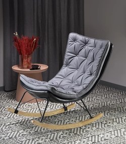 Fotel bujany INDIGO szary/czarny HALMAR