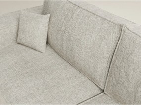 Beżowy rozkładany/ze schowkiem narożnik z tkaniny szenilowej (prawostronny/w kształcie litery L) Tonga – Maison de Rêve