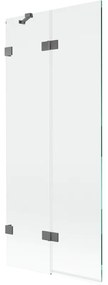 Mexen Lunar parawan nawannowy 2-skrzydłowy lewy 80 x 150 cm, transparent, gun metal - 897-080-100-95-00-L