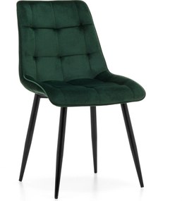 OUTLET! krzesło tapicerowane do jadalni CHIC VELVET pikowane zielone welurowe nowoczesne