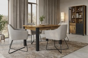 Stół OLIN 180x95 appenzeller fichte/czarny HELVETIA