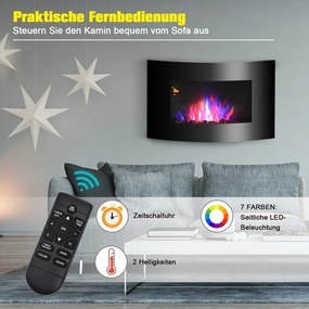 Homcom Kominek Elektryczny Led  900/1800 W Czarny Żwir