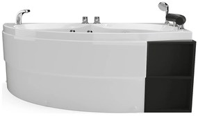 Wanna z hydromasażem asymetryczna biała z wnękami - - 1 osobowa - 150 x 100 cm - Prawostronna - LUANA