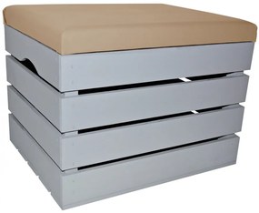 Pufa kufer skrzynia drewniana sosnowa siedzisko 50cm malowana szara