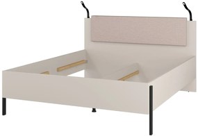 Łóżko JUKON 160x200 kaszmirowe z tapicerowanym zagłówkiem HELVETIA