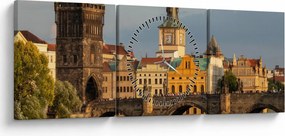 Obraz - Most Karola (z zegarem) (90x30 cm)