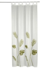 Biało-zielona firanka z woalu 135x245 cm – Sehlbach