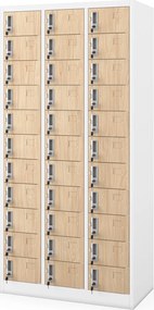 Metalowa szafa depozytowa Eco Design Oliver 90x45x185 cm, biały/dąb sonoma