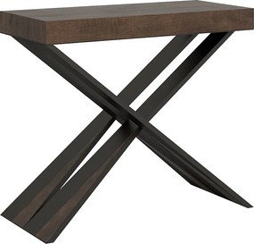 Konsola rozkładana 90x40/300 cm Diago Orzech rama w kolorze Antracytu