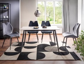 Stół jadalniany RION 130x70 cm z ceramicznym blatem, biały marmur