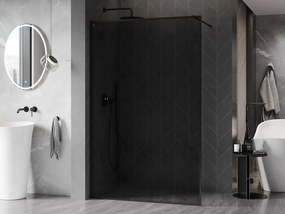 Mexen Kioto-XF ścianka prysznicowa Walk-in z ramką 110 x 202 cm, grafit 10 mm, czarna - 800-110-104-70-40-X