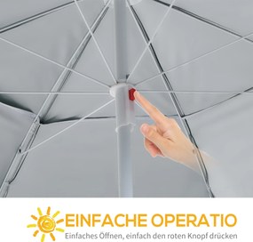 Outsunny Parasol Plażowy 2w1 z Osłoną Wiatrową Namiot Plażowy Ciemnozielony Φ210xH222cm | Aosom PL