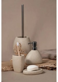 Beżowy ceramiczny kubek na szczoteczki do zębów Wenko Pion