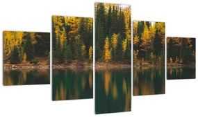 Obraz leśnego jeziora (125x70 cm)