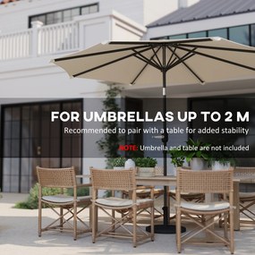 Outsunny Stojak pod parasol cementowy 13kg, okrągły, dla masztów o średnicy 34mm/38mm/48mm, czarny | Aosom PL