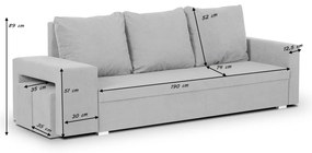Kanapa sofa 3 os z funkcją spania DOTEX2 Brązowy