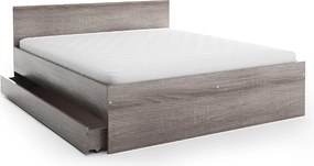 Łóżko ELISA 160 x 200 cm, dąb truflowy Stelaż: Ze stelażem listwowym rolowanym elastycznym, Materac: Materac Sommera 18 cm