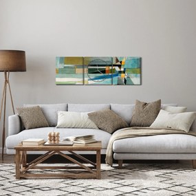 Obraz - Abstrakcja (z zegarem) (90x30 cm)
