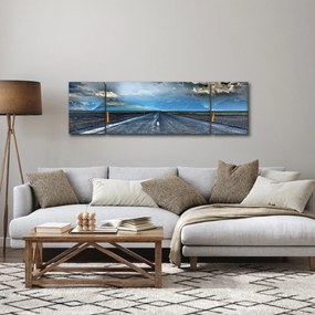 Obraz drogi podczas burzy (170x50 cm)