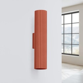Kinkiet KARBON 30 ochra czerwona ryflowany SOLLUX  LIGHTING