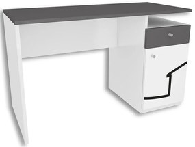 Biało-grafitowe biurko młodzieżowe M0-F70