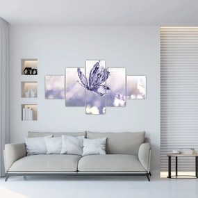 Obraz - Motyl i lawenda (125x70 cm)