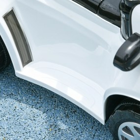 AIYAPLAY 2-w-1 Jeździk, zdejmowany daszek, światła, muzyka, klakson, plastik i metal, 96 x 39 x 90 cm, Biały/Czarny