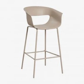 Zestaw 2 Wysokich Stołków Ogrodowych Z Polipropylenu I Stali Alanys Moka Brown & ↑75 Cm - Sklum