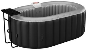 SPA dmuchane owalne 2-osobowe - Dł.190xSzer.120xWys.65cm - 90 dysz powietrznych - czarny -  B-LUCKY